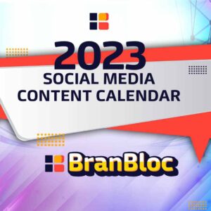 BranBloc - Resource Library - 2023 Social Media Content Calendar Template Designed by BranBloc